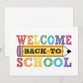 Carte Retour à l'école – Illustration de crayon (Devant / Derrière)