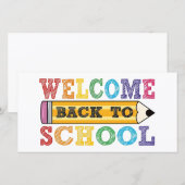 Carte Retour à l'école – Illustration de crayon (Devant / Derrière)