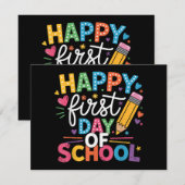 Carte Retour À L'École Joyeux Premier Jour De L'École Pr (Devant / Derrière)
