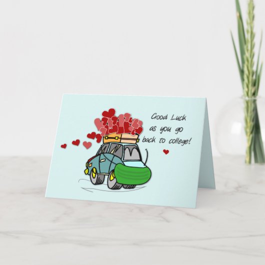 Carte Retour à l'école pendant COVID-19 Voiture chargée (Devant)