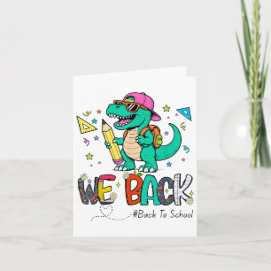 Carte Retour À L'École Premier Jour Dinosaure Enseignant