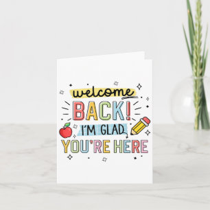 Carte Retour À L'École Professeur Bienvenue Retour Je Su