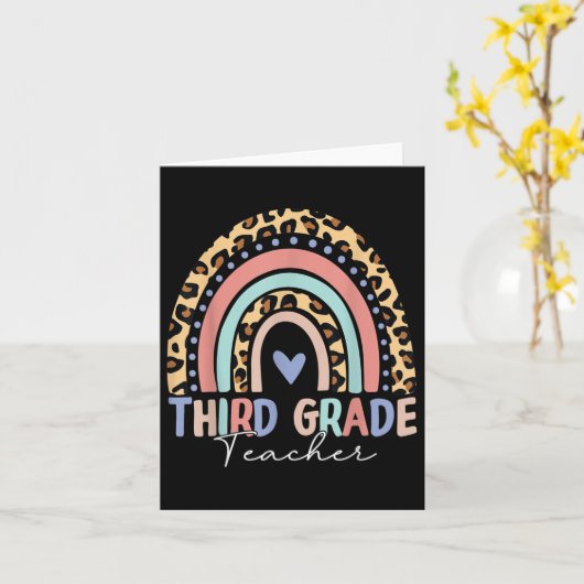 Carte Retour À L'École Rainbow Leopard Enseignant De Tro (Fleur jaune)