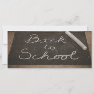 Carte Retour à l'école sur un tableau d'école ancien