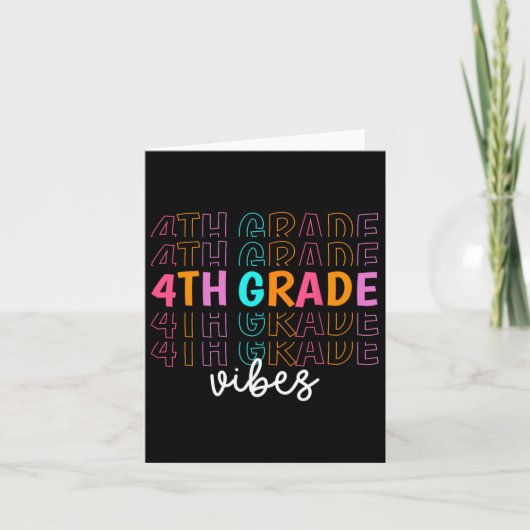 Carte Retour À L'École Vibes De 4E Année Retro Professio (Devant)