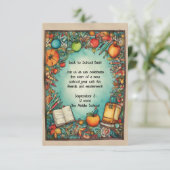 Carte Retour à l'invitation de la fête scolaire (Debout devant)