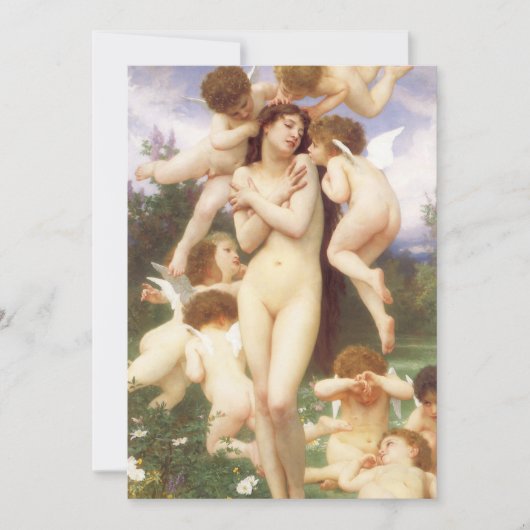 Carte Retour du printemps (Le Printemps) par Bouguereau (Devant)