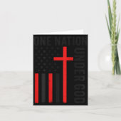 Carte Retour Un drapeau américain chrétien sous Dieu une (Devant)