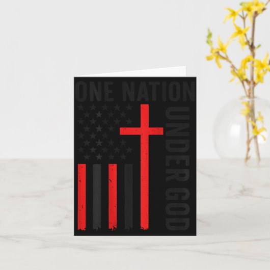 Carte Retour Un drapeau américain chrétien sous Dieu une (Fleur jaune)