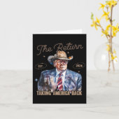 Carte Retour Western Cowboy Trump 2024 Prendre l'Amériqu (Fleur jaune)