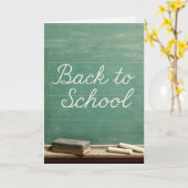 Carte Retourner À L'École Texte Cursif Sur Le Tableau De (Fleur jaune)