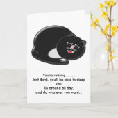 Carte Retrait de chats dormant (Fleur jaune)