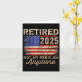 Carte Retraité 2025 Pas Mon Problème Plus Us Drapeau Pou (Fleur jaune)