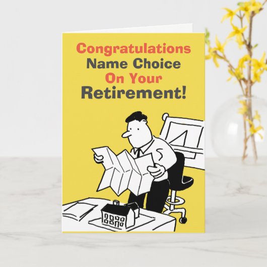 Carte Retraite architecte (Fleur jaune)