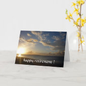 Carte retraite au coucher du soleil (Fleur jaune)