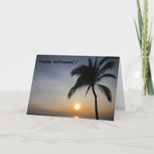 Carte retraite au coucher du soleil de palme
