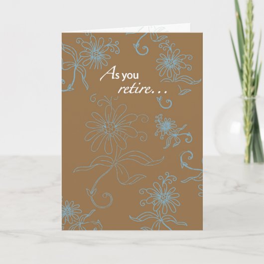 Carte Retraite, Brown Avec Des Flèches Bleues (Devant)