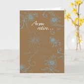 Carte Retraite, Brown Avec Des Flèches Bleues (Fleur jaune)