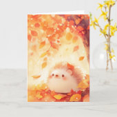 Carte Retraite d'Automne du Hérisson (Fleur jaune)