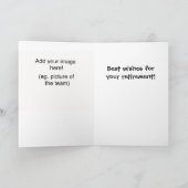 Carte Retraite de bureau | Joke Sweer Mots | Ajouter une (Intérieur)