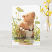 Carte Retraite de Capybara Pond (Fleur jaune)