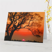 Carte retraite de coucher de soleil gros (Fleur jaune)