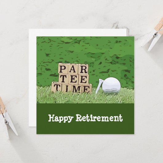 Carte Retraite de golf avec boule par tee time sur Ca ve (Devant/Arrière en situation)