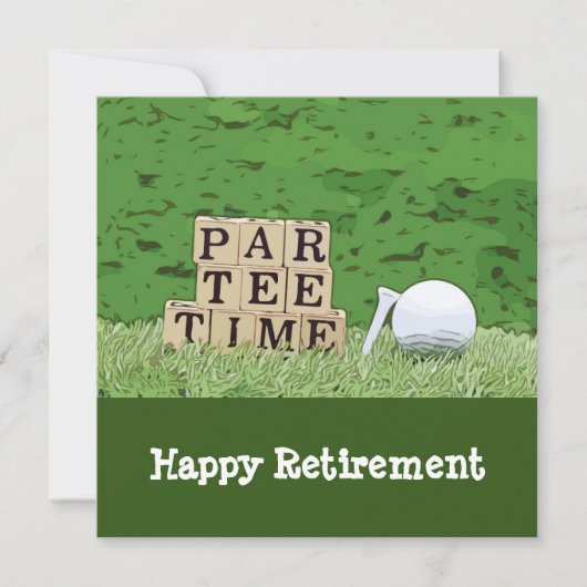 Carte Retraite de golf avec boule par tee time sur Ca ve (Devant)