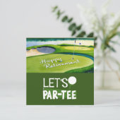 Carte Retraite de golf avec boule par tee time sur Ca ve (Debout devant)
