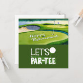 Carte Retraite de golf avec boule par tee time sur Ca ve (Devant/Arrière en situation)