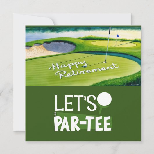 Carte Retraite de golf avec boule par tee time sur Ca ve (Devant)