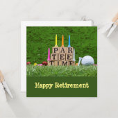 Carte Retraite de golf avec boule par tee time sur vert (Devant/Arrière en situation)