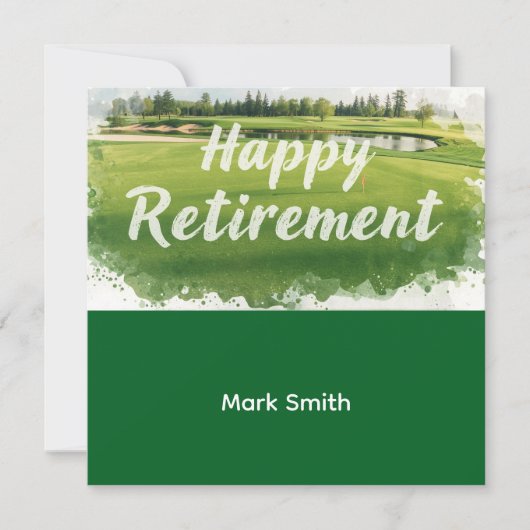 Carte Retraite de golf avec boule sur vert (Devant)