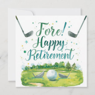 Carte Retraite de golf avec boule sur vert