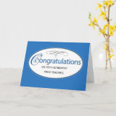 Carte Retraite de l'enseignant avec Élégant Script sur b (Fleur jaune)