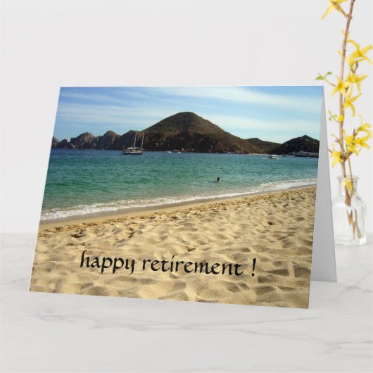 Carte retraite de plage grande (Fleur jaune)