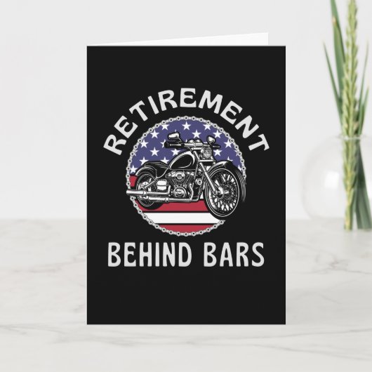 Carte Retraite Derrière Les Bars Funny Moto (Devant)