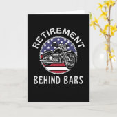 Carte Retraite Derrière Les Bars Funny Moto (Fleur jaune)