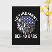 Carte Retraite Derrière Les Bars Funny Moto (Fleur jaune)