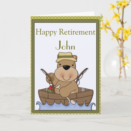 Carte Retraite des ours de pêche (Fleur jaune)