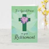 Carte Retraite des prêtres, Fleur de Lotus sur Croix Ver (Fleur jaune)