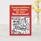 Carte Retraite des travailleurs de bureau masculins (Fleur jaune)