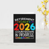 Carte Retraite Drôle Cl De 2026 Décompte En Cours  (Fleur jaune)