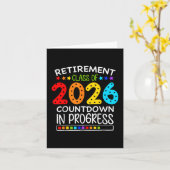 Carte Retraite Drôle Cl De 2026 Décompte En Cours  (Fleur jaune)