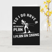 Carte Retraite drôle de ski  (Fleur jaune)