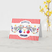 Carte Retraite drôle d'éléphant de cirque (Fleur jaune)