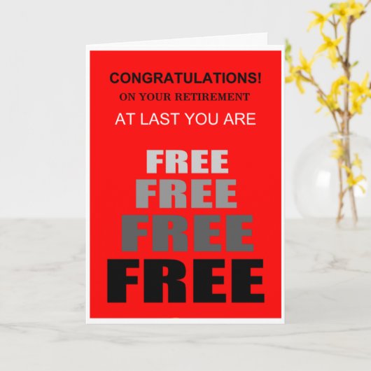 Carte Retraité et gratuit (Fleur jaune)