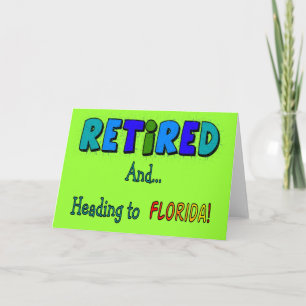 Carte Retraité et se dirigeant vers la Floride