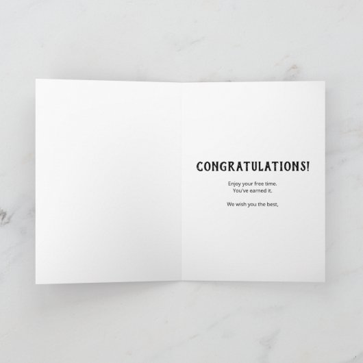 Carte Retraite Faux Bois de Rouille et Fleurs (Intérieur)