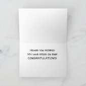 CARTE **RETRAITE ? FÉLICITATIONS** (Intérieur)